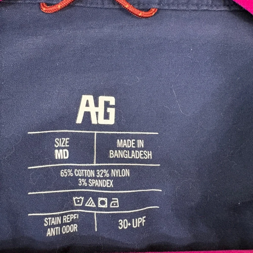 Ag-Gear Shirt Mens Medium Blue Button Down Performance Long Sleeve Utility Work